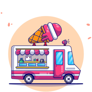 Corporate ice cream truck catering for an office event in Massachusetts