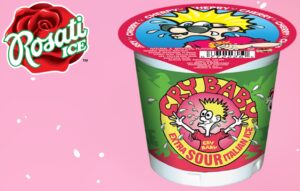 Cry Baby sour candy ice cream by Rosati served from Super Star Ice Cream Truck in Massachusetts.
