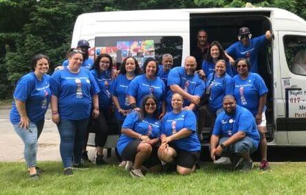 Ice cream truck serving travelers and staff at Logan Airport