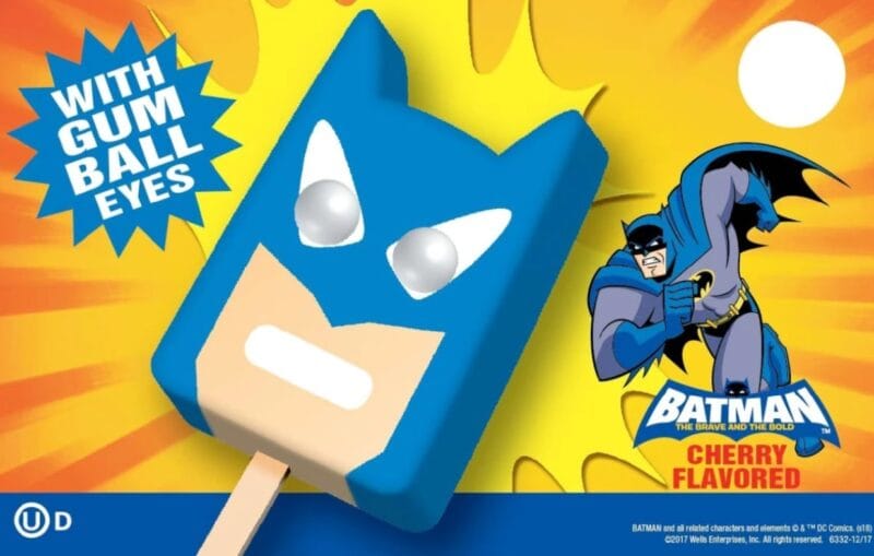 blue bunny batman ice cream pop