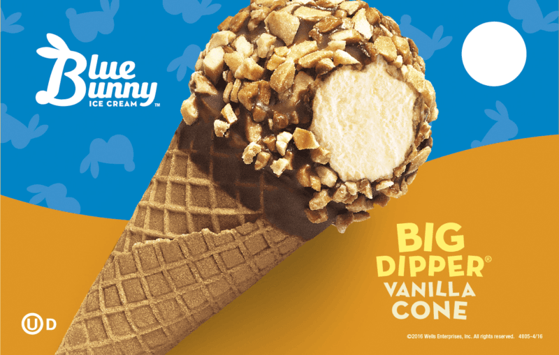blue bunny big dipper vanilla cone ice cream
