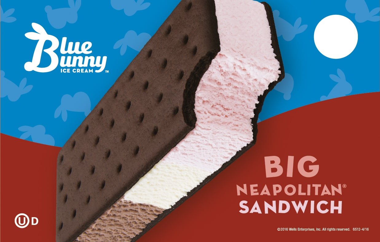 Blue Bunny Big Neapolitan Ice Cream Sandwich Bar, Fluid Ounce - Super ...