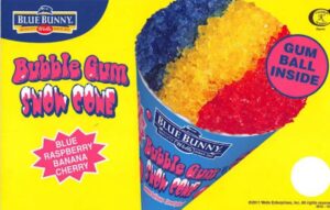 Blue Bunny Bubble Gum Snow Cone served by Super Star Ice Cream Truck in Massachusetts.
