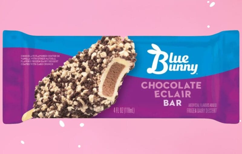 blue bunny chocolate eclair ice cream bar