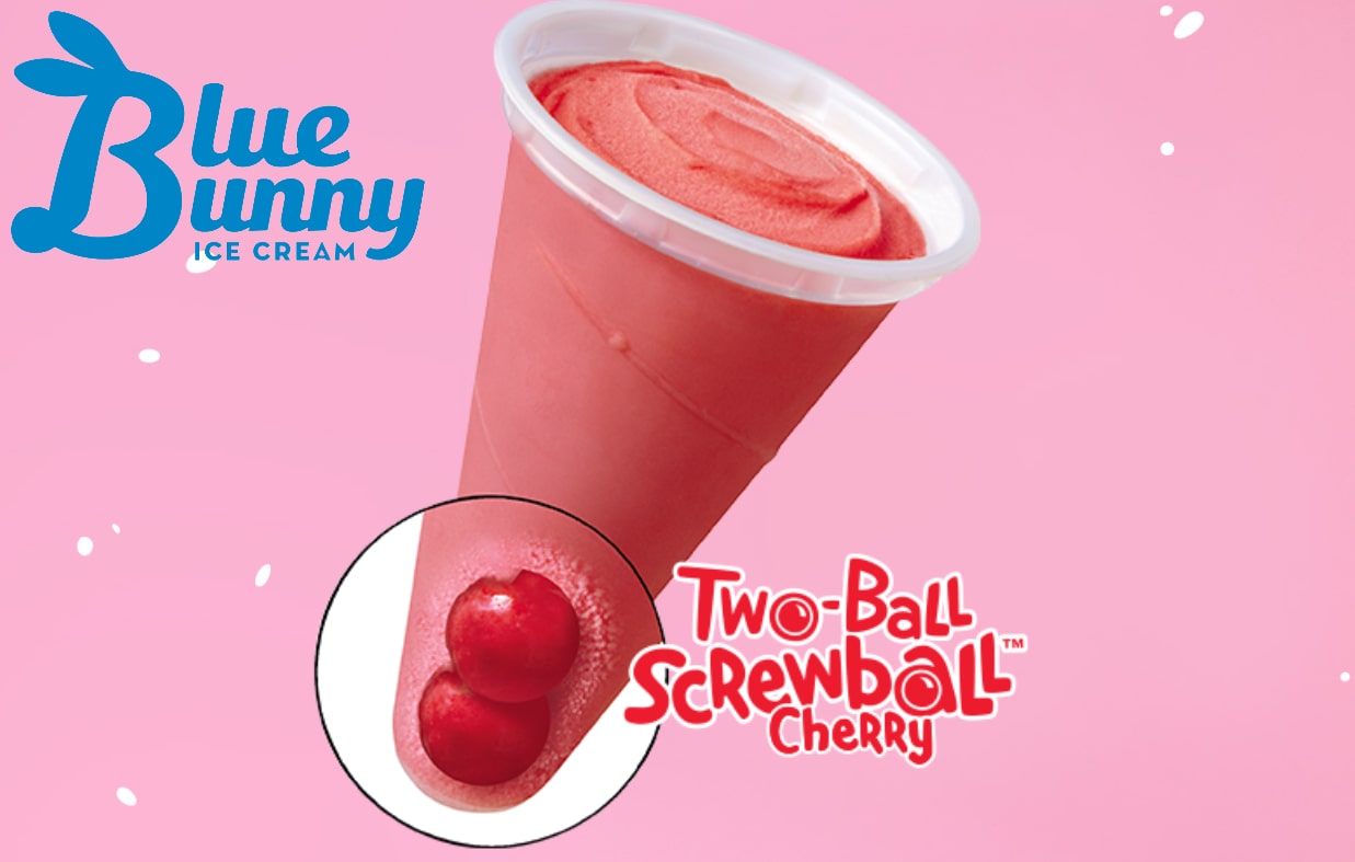 Blue Bunny Two Ball Screwball Cherry Super Star Ice Cream