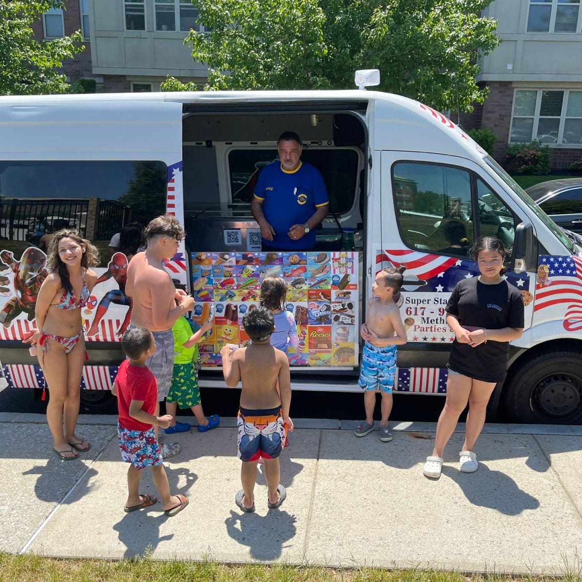 Ice cream truck serving guests at a Summer celebration in Newburyport MA for Ice Cream Truck Newburyport