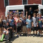 Ice cream truck serving guests at an East Boston event and Ice Cream Truck Rental Newton MA