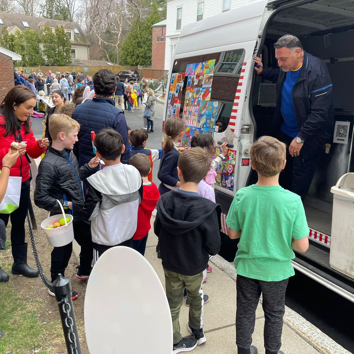 Ice cream truck serving guests at a wedding reception in Greater Boston