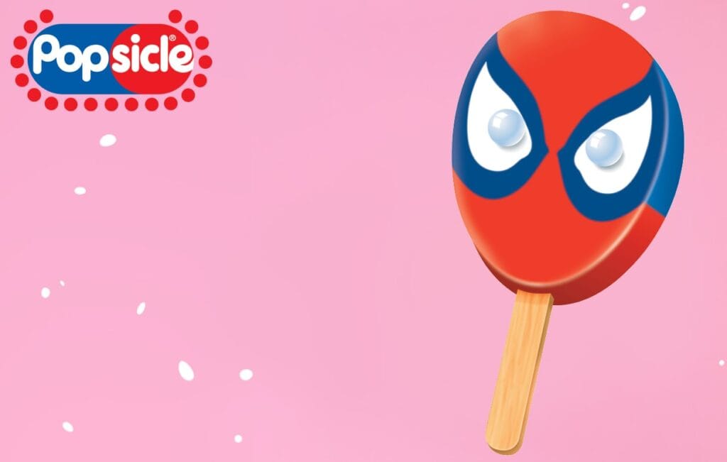 Popsicle Marvel Spider Man Bar ICE CREAM Frozen Confection Super
