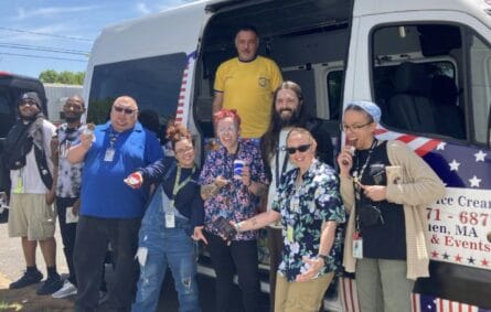 Ice cream truck visiting Needham neighborhoods
