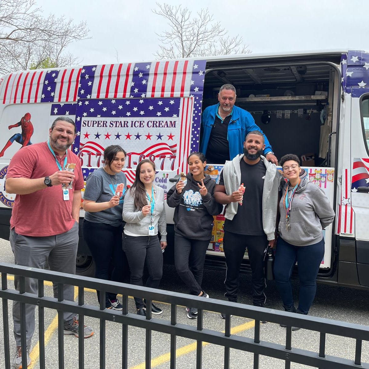 Ice cream truck serving guests at a Medford or Malden community catering event