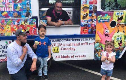 Ice cream truck serving kids in Braintree MA neighborhood