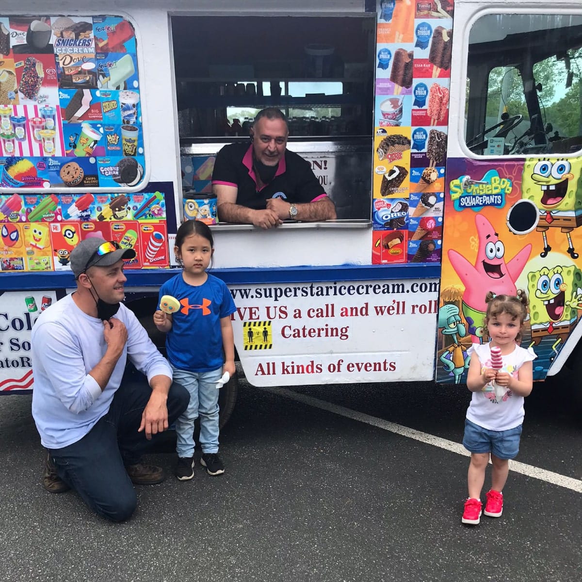 Ice cream truck serving kids in Braintree MA neighborhood