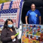 Custom-branded ice cream truck at a marketing event
