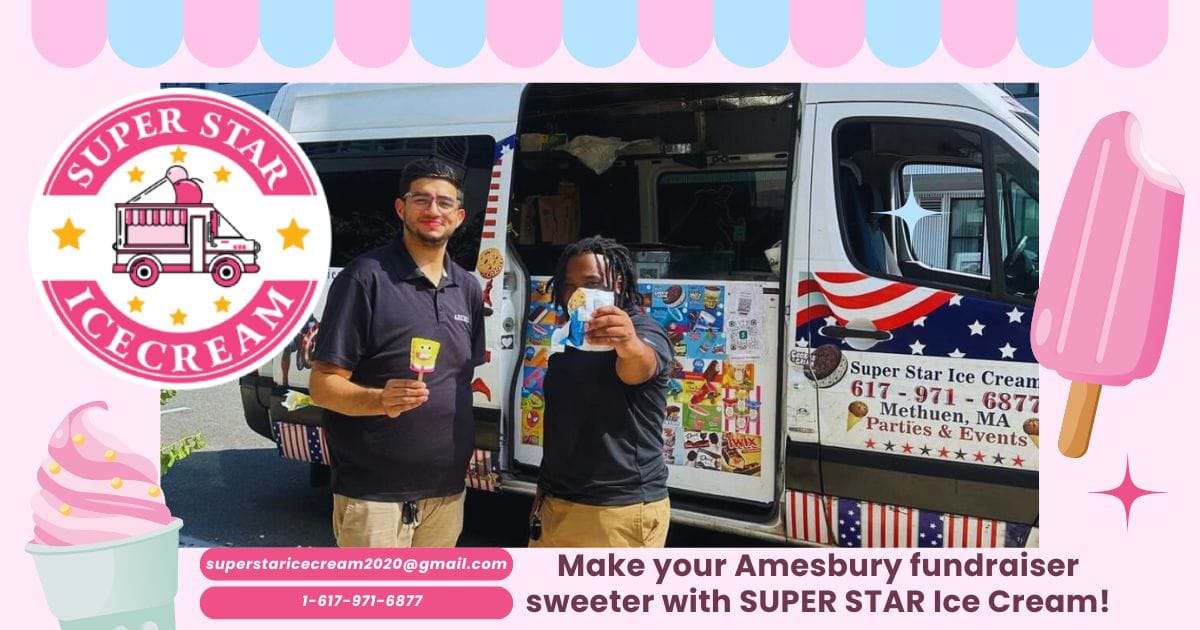 Kids enjoying SUPER STAR Ice Cream at Amesbury fundraiser event