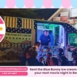Blue Bunny ice cream truck rental in Bedford for movie night