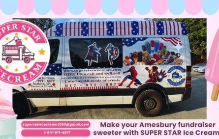 SUPER STAR ice cream truck serving treats at Amesbury fundraiser