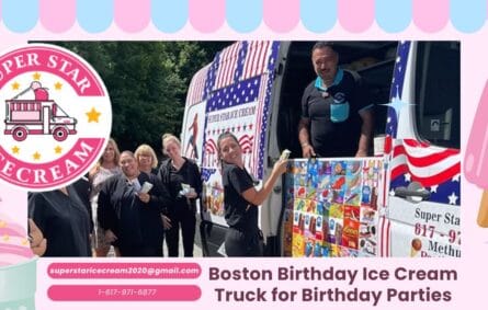 Boston birthday ice cream truck serving kids at a fun party in the park