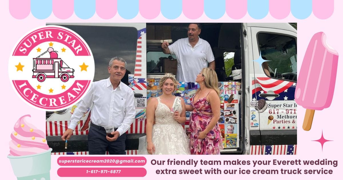 SUPER STAR ICE CREAM friendly team serving ice cream at Everett weddings