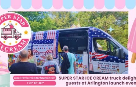 Launch party ice cream truck in Arlington serving Blue Bunny and Good Humor treats.