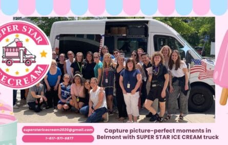 Ice cream truck for photo shoot in Belmont with Blue Bunny treats