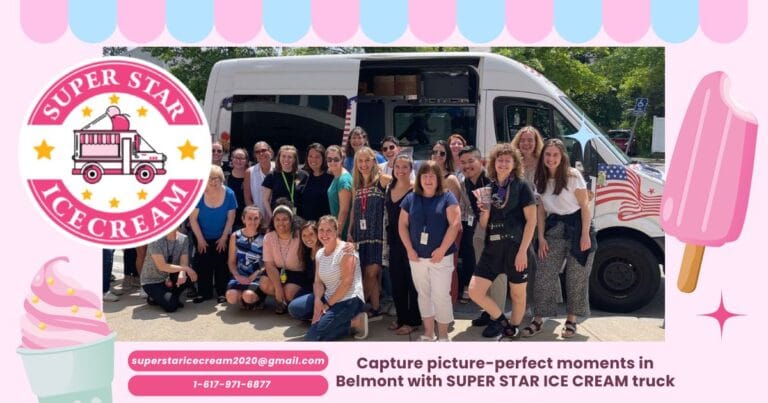 Ice cream truck for photo shoot in Belmont with Blue Bunny treats