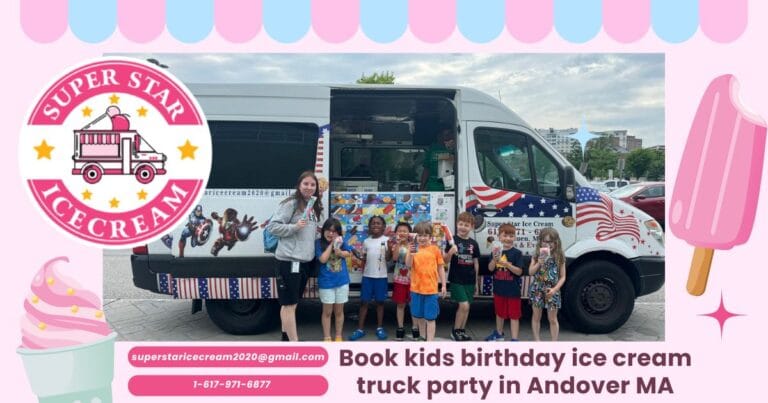 Book kids birthday ice cream truck party in Andover MA
