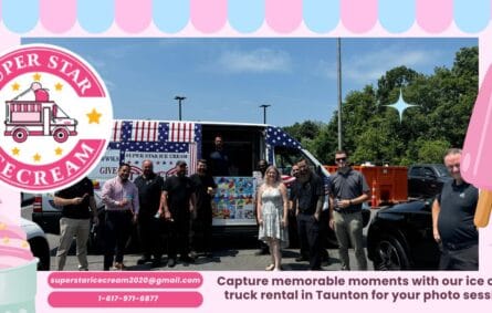 Ice cream truck for photo shoots in Taunton with happy family
