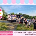 Block Party Ice Cream Truck in Lynn with kids enjoying ice cream