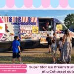 Super Star Ice Cream truck serving families at a Cohasset outdoor event and Ice Cream Truck Cohasset