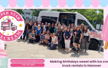 Ice cream truck rental at a birthday party in Hanover MA