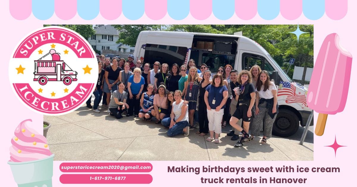 Ice cream truck rental at a birthday party in Hanover MA