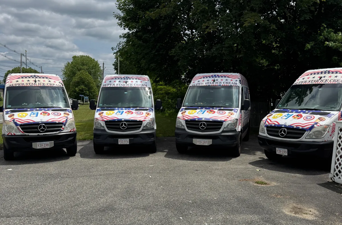 Ice cream truck serving guests at party event in Boston