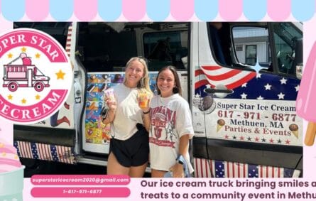 Ice cream truck rental in Methuen by SUPER STAR ICE CREAM at a local event