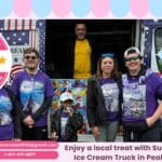 Super Star Ice Cream Truck serving kids at a Peabody park event