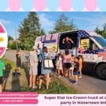 Super Star Ice Cream truck at a birthday party in Watertown MA