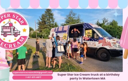 Super Star Ice Cream truck at a birthday party in Watertown MA