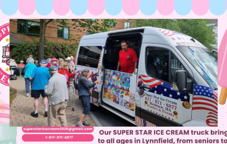 Lynnfield ice cream truck SUPER STAR ICE CREAM serving happy seniors and families and Ice Cream Truck Lynn and Ice Cream Truck Lynnfield