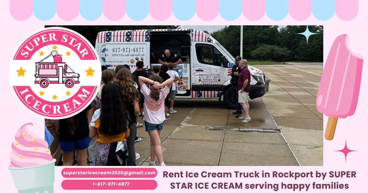 Ice cream truck in North Andover serving kids at a party