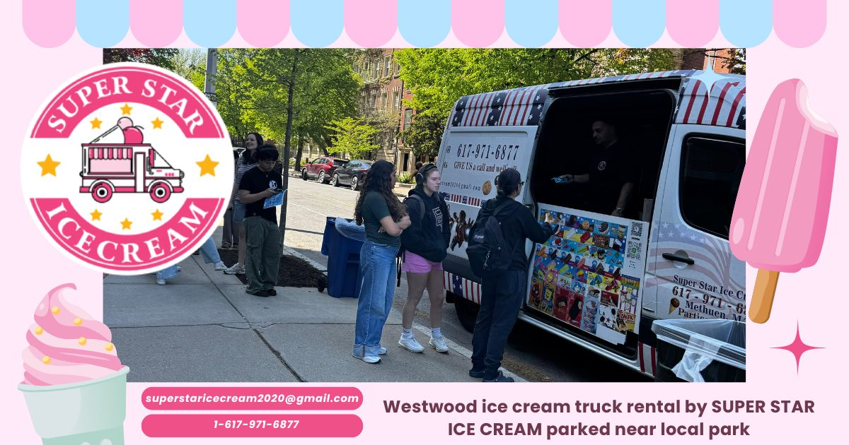 Westwood ice cream truck rental by SUPER STAR ICE CREAM parked near local park