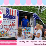 Ice cream truck serving happy kids in Dover MA and Ice Cream Truck Dover