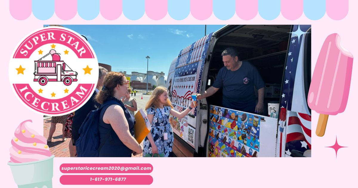 Rent a colorful ice cream truck in Georgetown MA with SUPER STAR ICE CREAM for Ice Cream Truck Georgetown