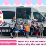 Super Star Ice Cream truck rental in Franklin MA serving kids and families at a local park for Ice Cream Truck Franklin