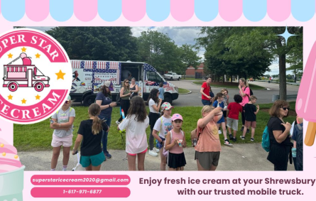 Ice cream truck rental in Shrewsbury Massachusetts by SUPER STAR ICE CREAM