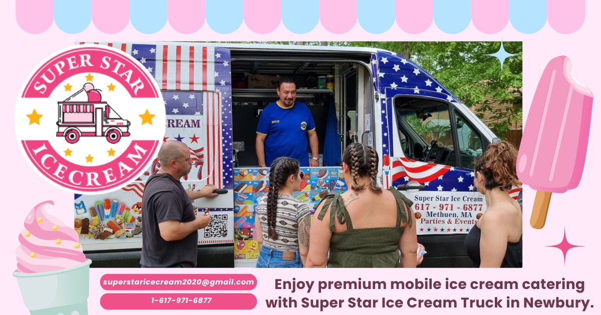 Newbury Ice Cream Truck Rental by Super Star serving happy families and Ice Cream Truck Newbury