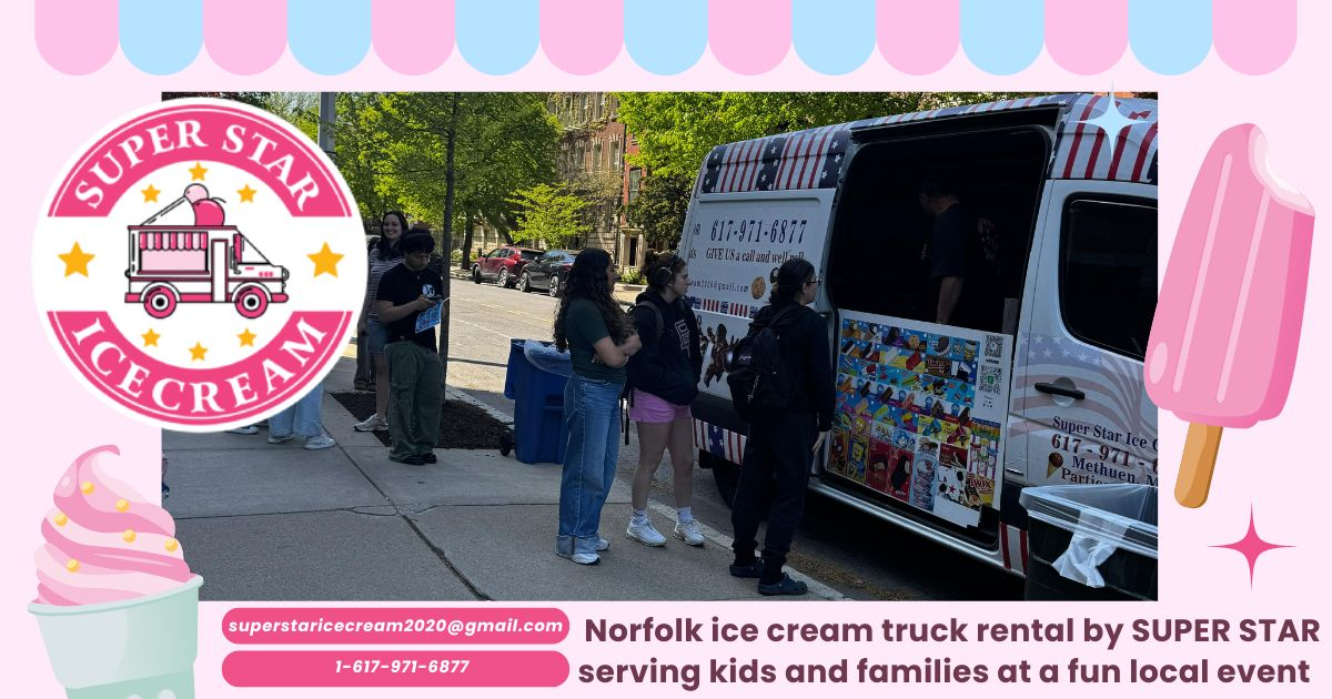 Norfolk ice cream truck rental by SUPER STAR serving kids and families at a fun local event