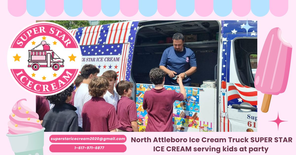 North Attleboro Ice Cream Truck SUPER STAR ICE CREAM serving kids at party