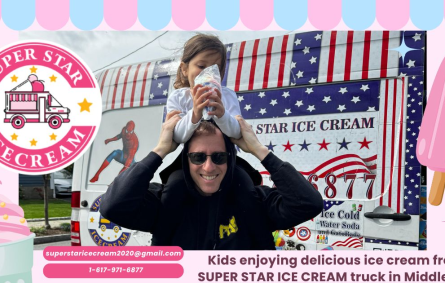 SUPER STAR ICE CREAM truck serving happy kids in Middleton MA and Ice Cream Truck Middleton