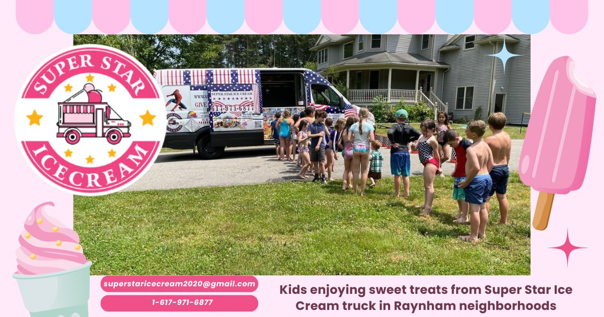 Super Star Ice Cream truck serving kids in Raynham MA