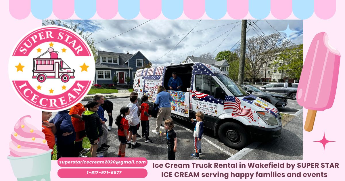 Ice Cream Truck Rental in Wakefield by SUPER STAR ICE CREAM serving happy families and events